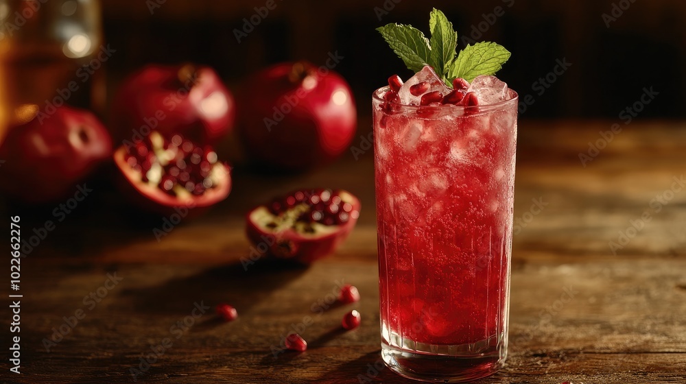 custom made wallpaper toronto digitalRefreshing Pomegranate Sparkler in Glass