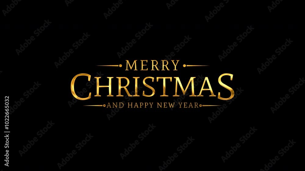 Merry christmas and happy new year lettering or handwritten animation golden color text, alpha background Merry christmas and happy new year lettering or handwritten animation golden color text, alpha background