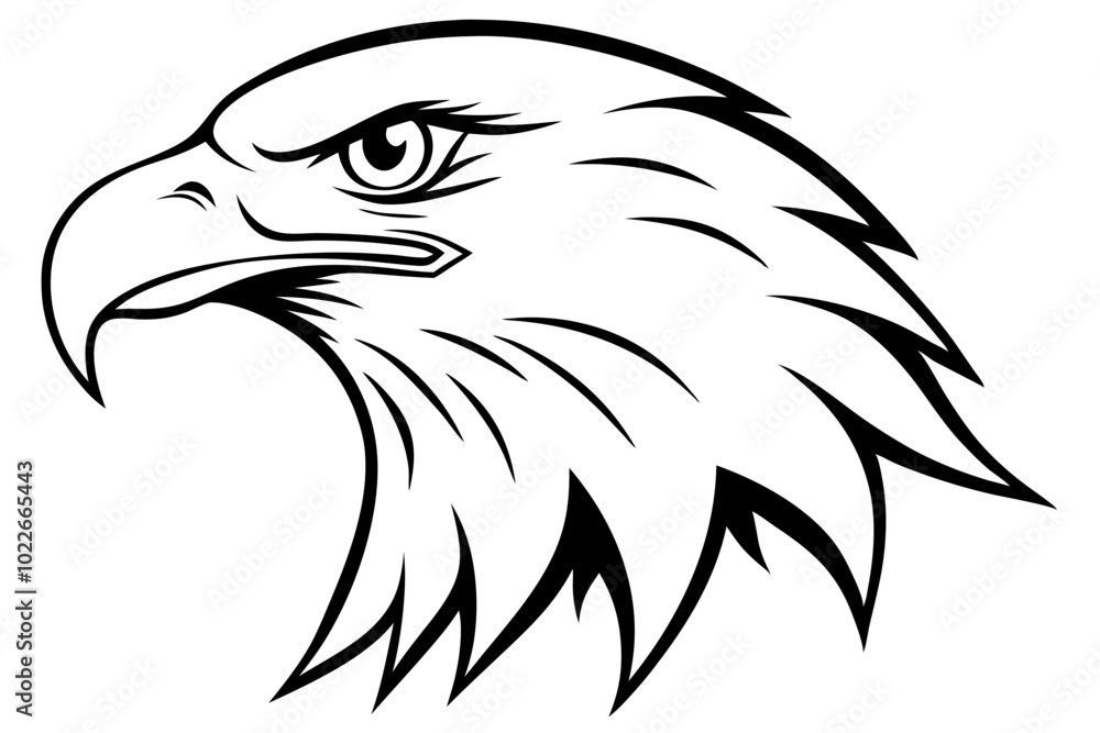 Fototapeta premium eagle head vector silhouette, hawk head silhouette vector