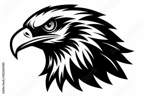 eagle head vector silhouette, hawk head silhouette vector