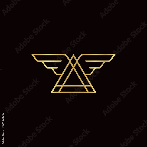 Minimalist Triangle with Wings Logo Vector Illustration