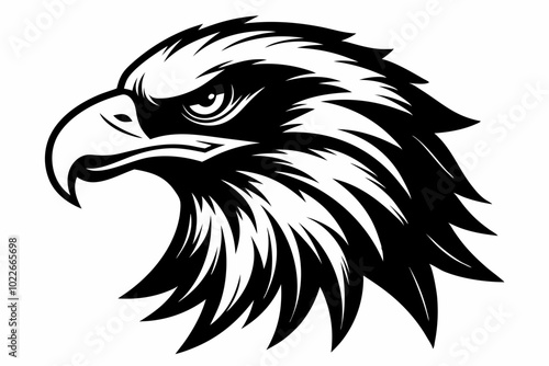 eagle head vector silhouette, hawk head silhouette vector