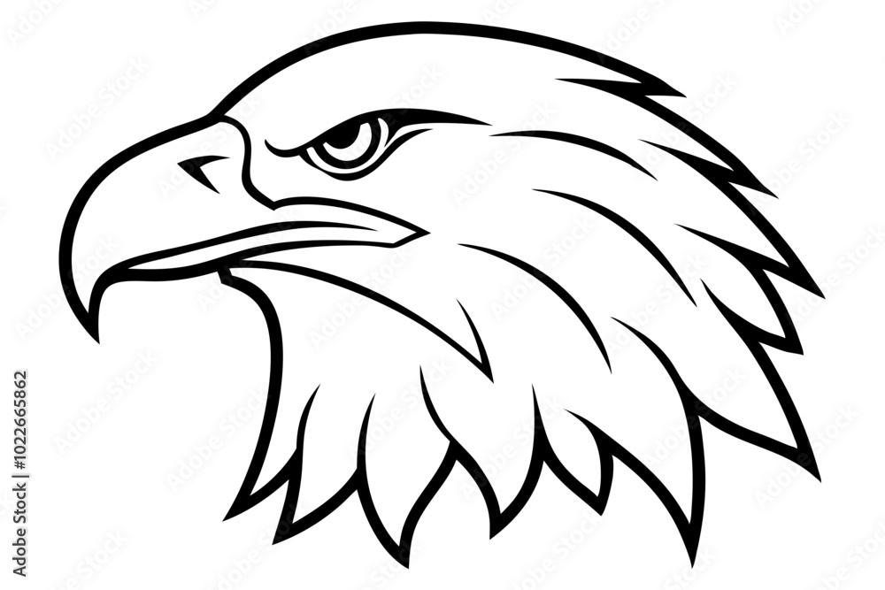 Fototapeta premium eagle head vector silhouette, hawk head silhouette vector