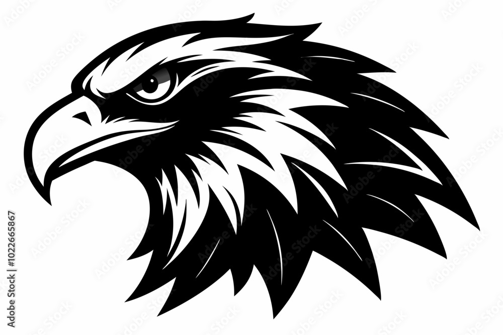Obraz premium eagle head vector silhouette, hawk head silhouette vector