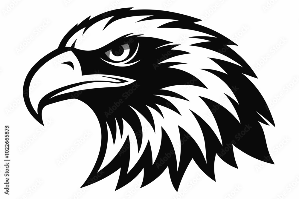 Obraz premium eagle head vector silhouette, hawk head silhouette vector