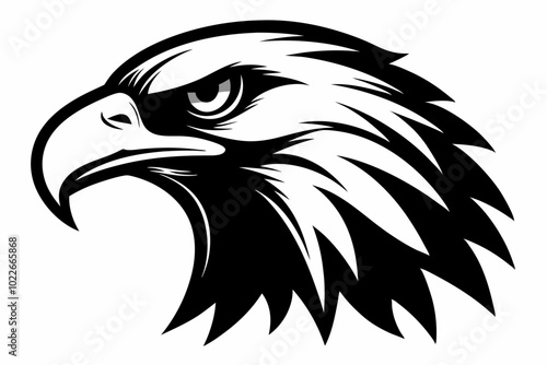 eagle head vector silhouette, hawk head silhouette vector