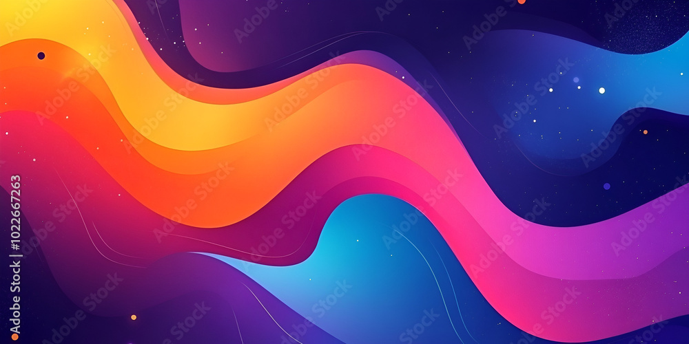 Colorful Abstract Wave with Flowing Curves Colorful Abstract Wave with Flowing Curves
