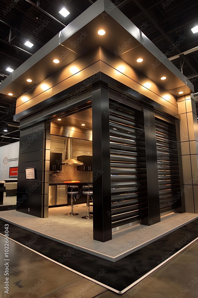 A modern kitchen display featuring sleek design and contemporary aesthetics. A modern kitchen display featuring sleek design and contemporary aesthetics.