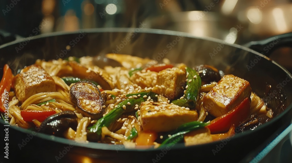 Delicious Stir-Fried Tofu and Vegetable Dish Delicious Stir-Fried Tofu and Vegetable Dish