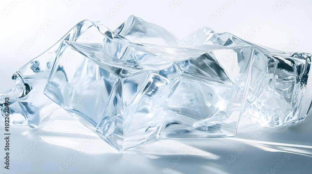 Transparent melted piece of acrylic, plastic isolated on white background Transparent melted piece of acrylic, plastic isolated on white background