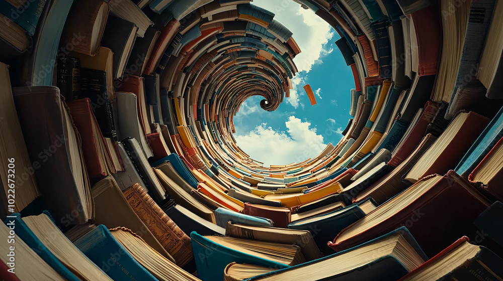 custom made wallpaper toronto digitalAbstract Book Spiral With Blue Sky Background