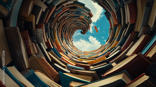 Wallpaper Mural Abstract Book Spiral With Blue Sky Background Torontodigital.ca