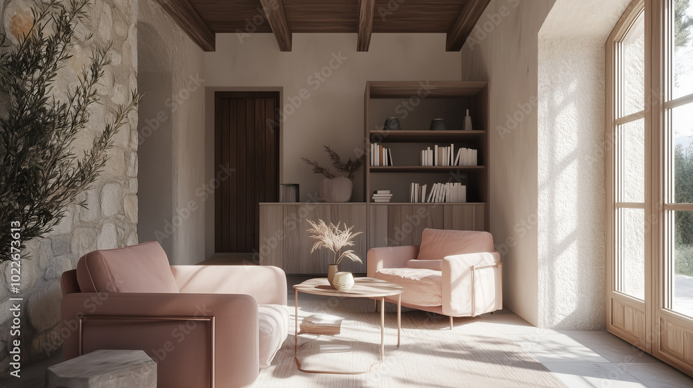 Japandi minimalist interior design of farmhouse living room 4 Japandi minimalist interior design of farmhouse living room 4