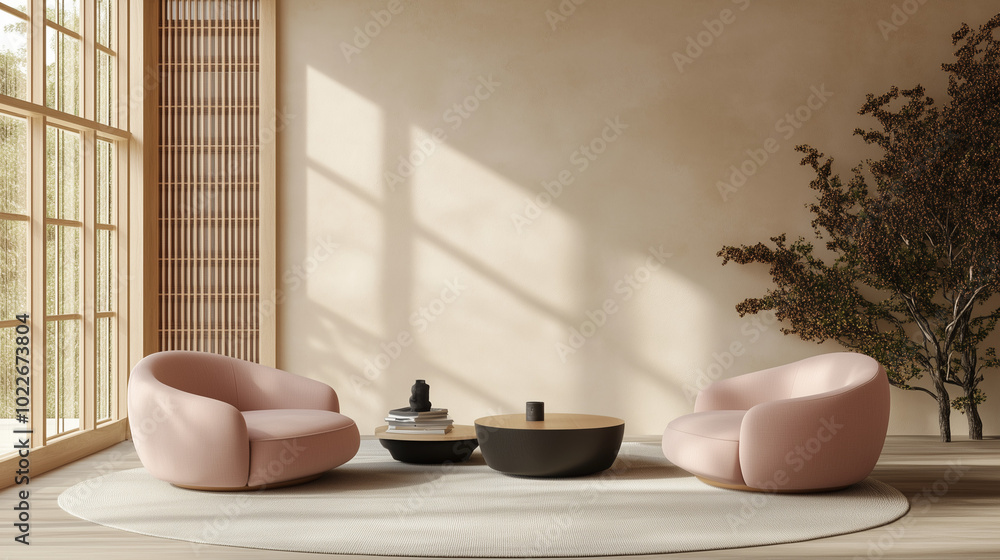 Japandi minimalist interior design of farmhouse living room 10 Japandi minimalist interior design of farmhouse living room 10