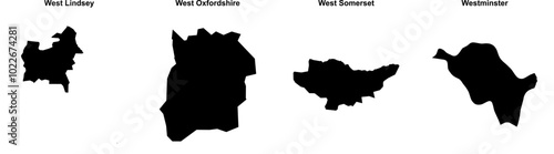 West Lindsey, West Oxfordshire, West Somerset, Westminster outline maps