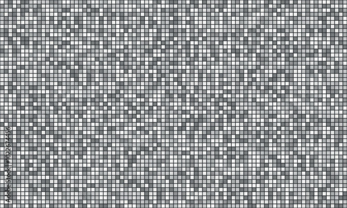 Seamless mirror mosaic pattern. Silver metallic texture. Disco ball decoration. Black and white pixel blocks