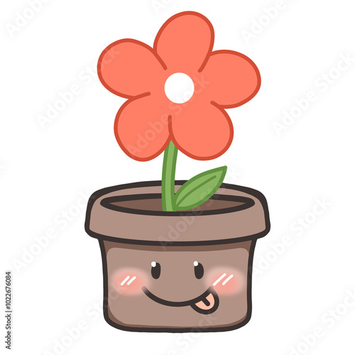 A beautiful pink flower blooming in a flowerpot, showcasing nature's beauty with vibrant petals and lush green leaves