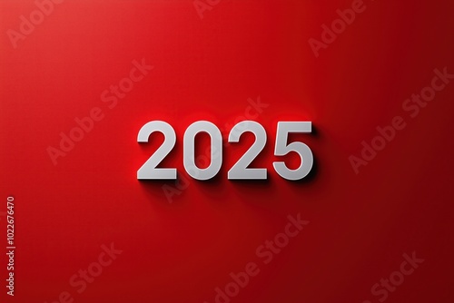 Bold 2025 Typography on Vibrant Red Background