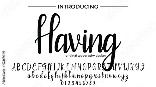 Having Font Stylish brush painted an uppercase vector letters, alphabet, typeface