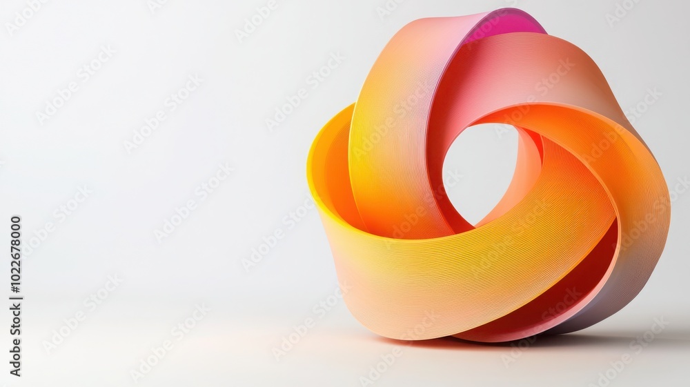 Obraz premium Colorful abstract ribbon design, white isolate background.