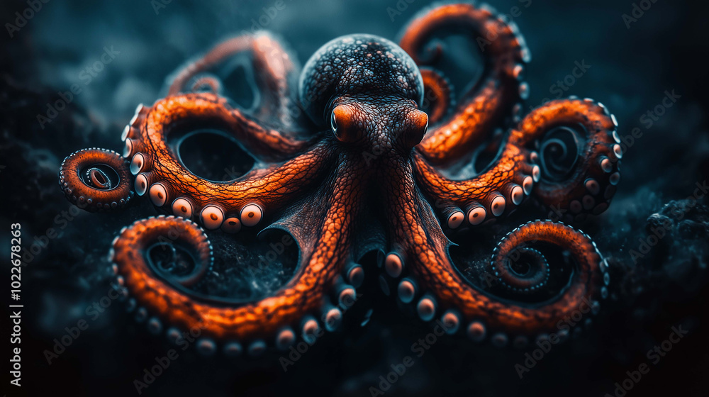 Deep-Sea Discovery, The Graceful Movements of an Octopus in the Ocean's Depths Deep-Sea Discovery, The Graceful Movements of an Octopus in the Ocean's Depths