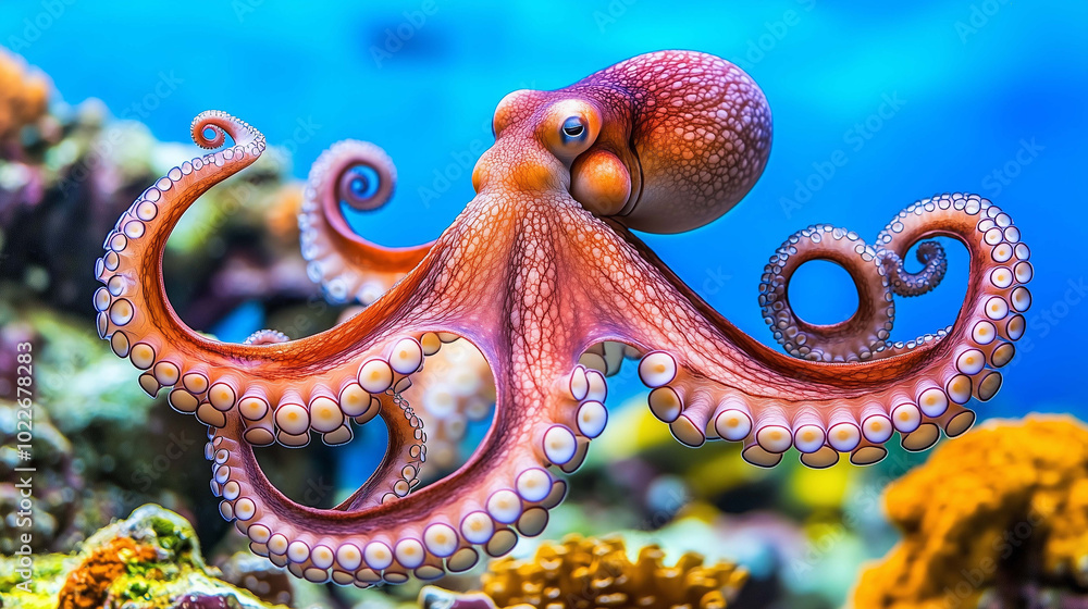 Unveiling the Secrets of the Deep, A Close-Up Look at an Octopus in the Ocean Unveiling the Secrets of the Deep, A Close-Up Look at an Octopus in the Ocean