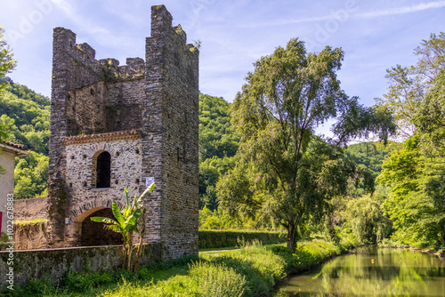 Burlats, France. 05-28-2024. Old medieval tower in Burlats. Tarn. Occitanie. France