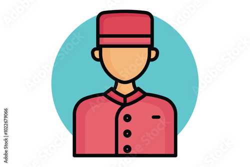 Concierge icon. colored outline icon style. icon related to reception. hotel elements vector illustration