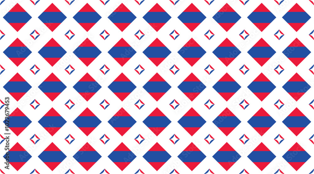 Seamless geometric pattern of rhombus combination of blue and magenta colors. Perfect for printing, design backgrounds, wallpaper and tiles, gift wrapping Seamless geometric pattern of rhombus combination of blue and magenta colors. Perfect for printing, design backgrounds, wallpaper and tiles, gift wrapping