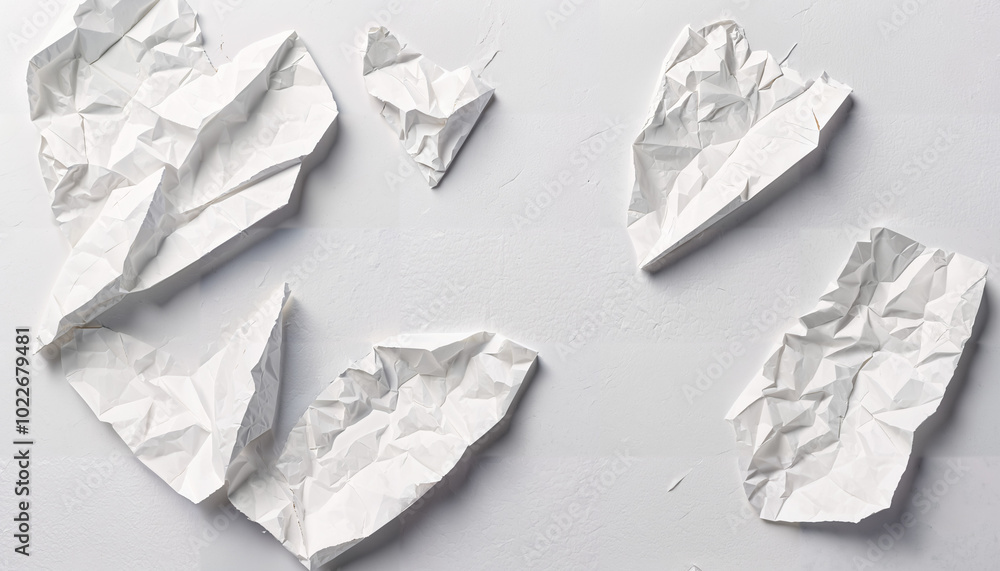 Naklejka premium Fragments de papier froissé