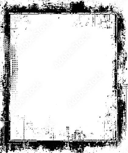 black and white paint, Vintage grunge border black and white square  frame with a white background,  A square vintage photo frame,  grunge frame, frame for your design, A square grunge frame with 