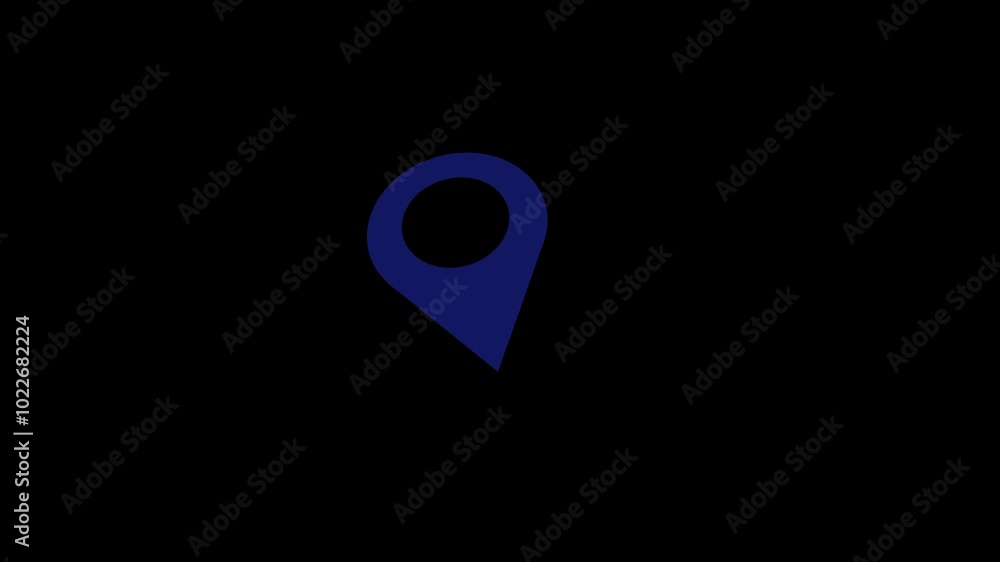 Animation of amap pin icon isolated on a dark background Animation of amap pin icon isolated on a dark background