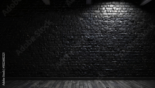 Mur de briques sombres avec éclairage subtil