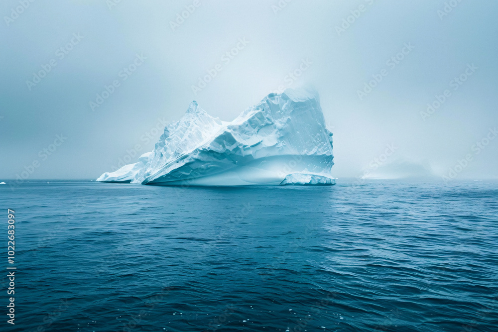 iceberg in the ocean background with copy space for text or logo iceberg in the ocean background with copy space for text or logo