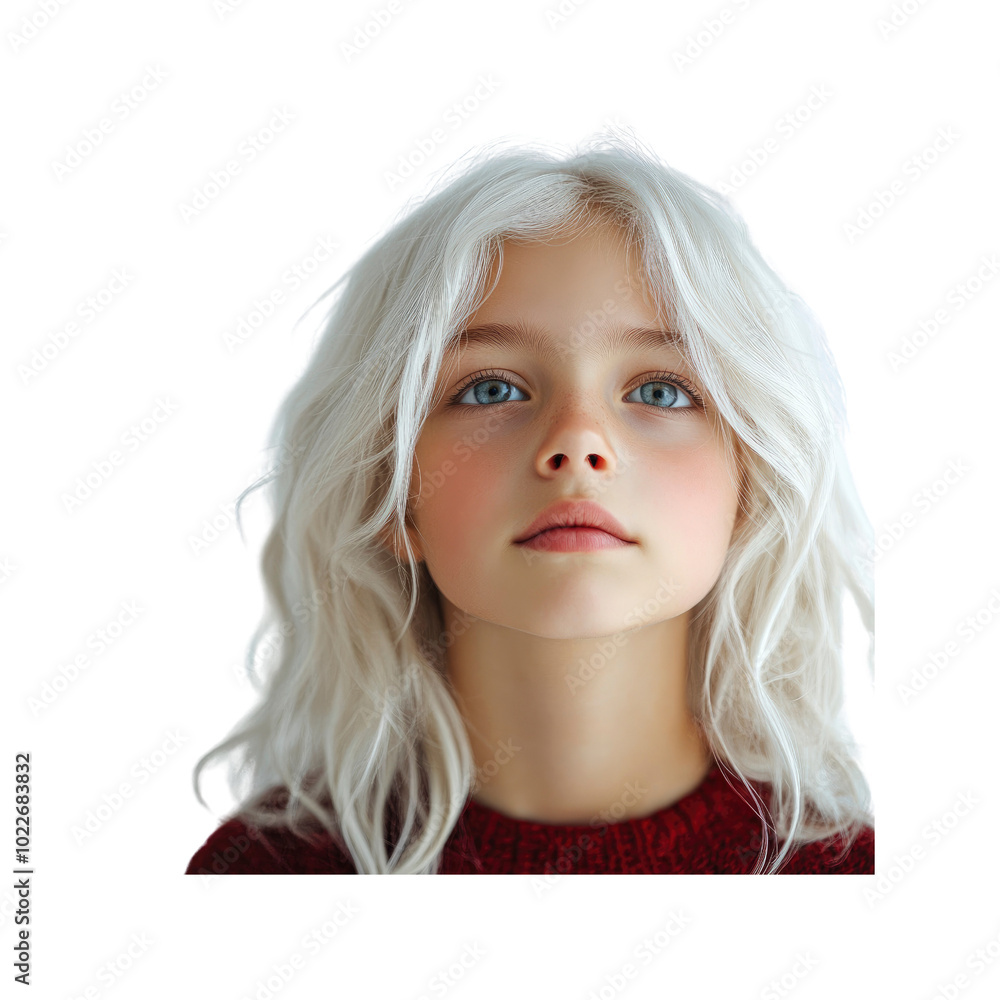 Portrait of a young girl with white hair Portrait of a young girl with white hair