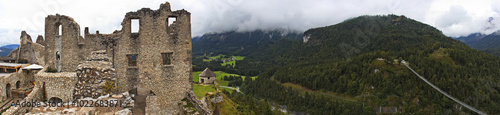 View of suspension bridge Highline 179 from the castle ruin Ehrenberg at Reutte, Tyrol, Austria, Europe
 photo