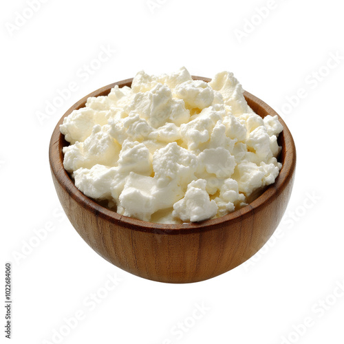 Wallpaper Mural Fresh Cottage Cheese in Wooden Bowl Torontodigital.ca