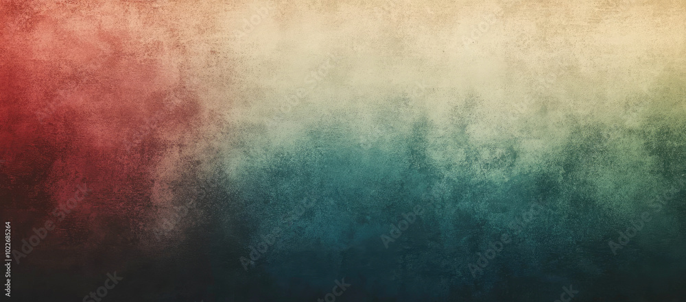 Grunge textured gradient background in warm and cool tones blending red, orange and teal Grunge textured gradient background in warm and cool tones blending red, orange and teal