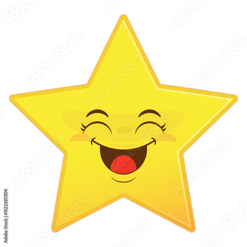 star playful face cartoon cute