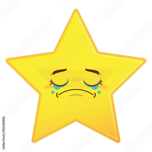 star crying face cartoon cute