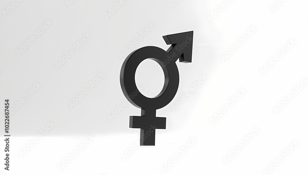 Black male and female gender symbol on a white background for gender equality and representation
Black male and female gender symbol on a white background for gender equality and representation