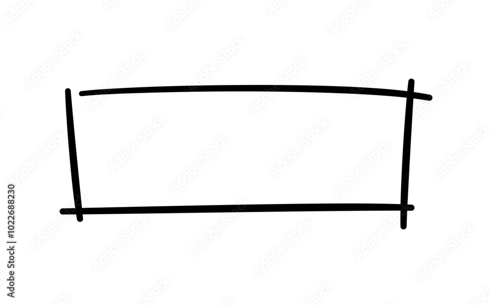 Free hand drawn rectangle frame. Doodle rectangular shape. Scribble pencil square text box. Doodle highlighting design elements. Line border. Vector illustration isolated on white background. Free hand drawn rectangle frame. Doodle rectangular shape. Scribble pencil square text box. Doodle highlighting design elements. Line border. Vector illustration isolated on white background.