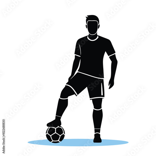 Flat design soccer player silhouette