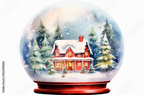 Christmas glass snow globe, New Year gift, souvenir
