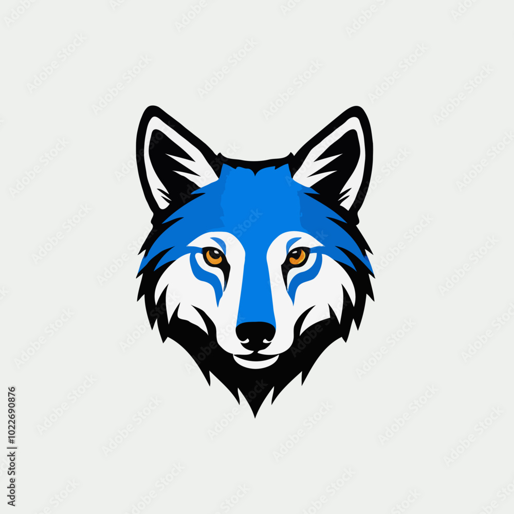 Obraz premium Fox vector logo white background