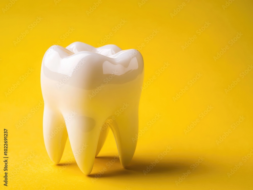 White Tooth on Solid Background, Symbol for Dental Care and Crowns White Tooth on Solid Background, Symbol for Dental Care and Crowns