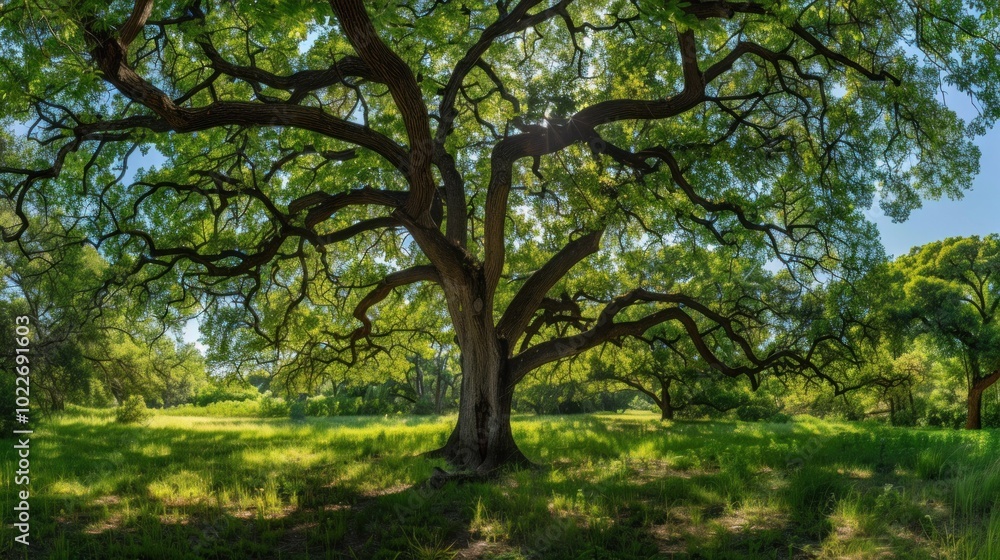 Sunlight Through the Canopy of a Large Oak Tree Sunlight Through the Canopy of a Large Oak Tree