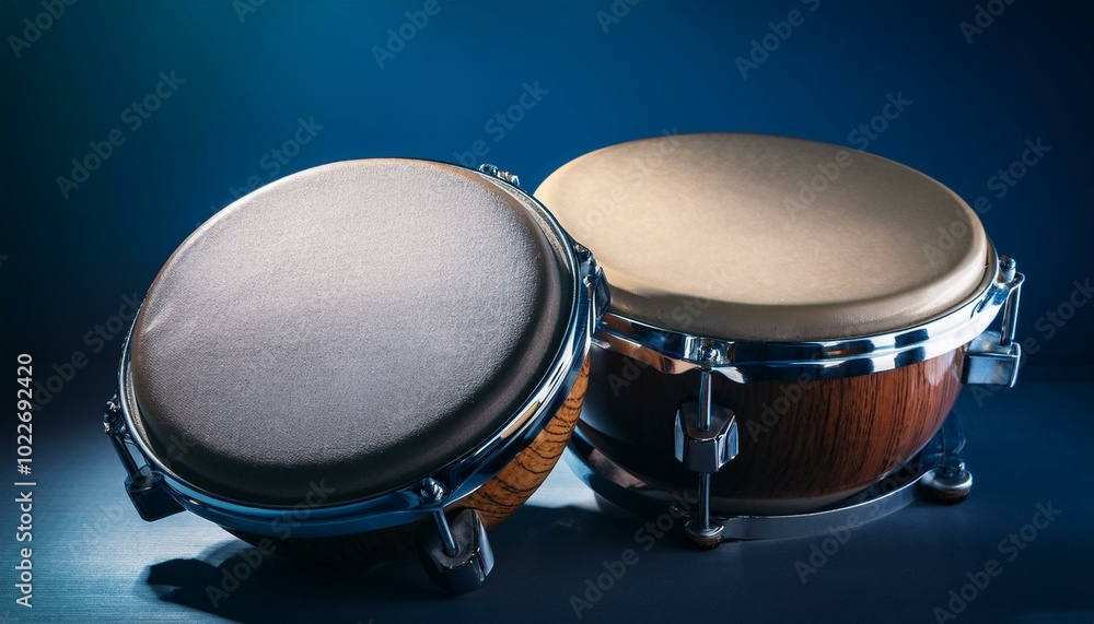 Obraz premium A pair of bongos resting on clean background.