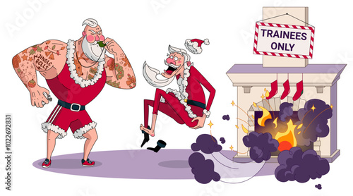 Santa Claus trainer coaching Santa Claus trainee