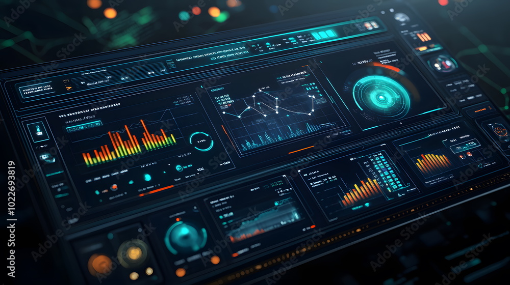 Futuristic AI-Driven Dashboard Interface Futuristic AI-Driven Dashboard Interface